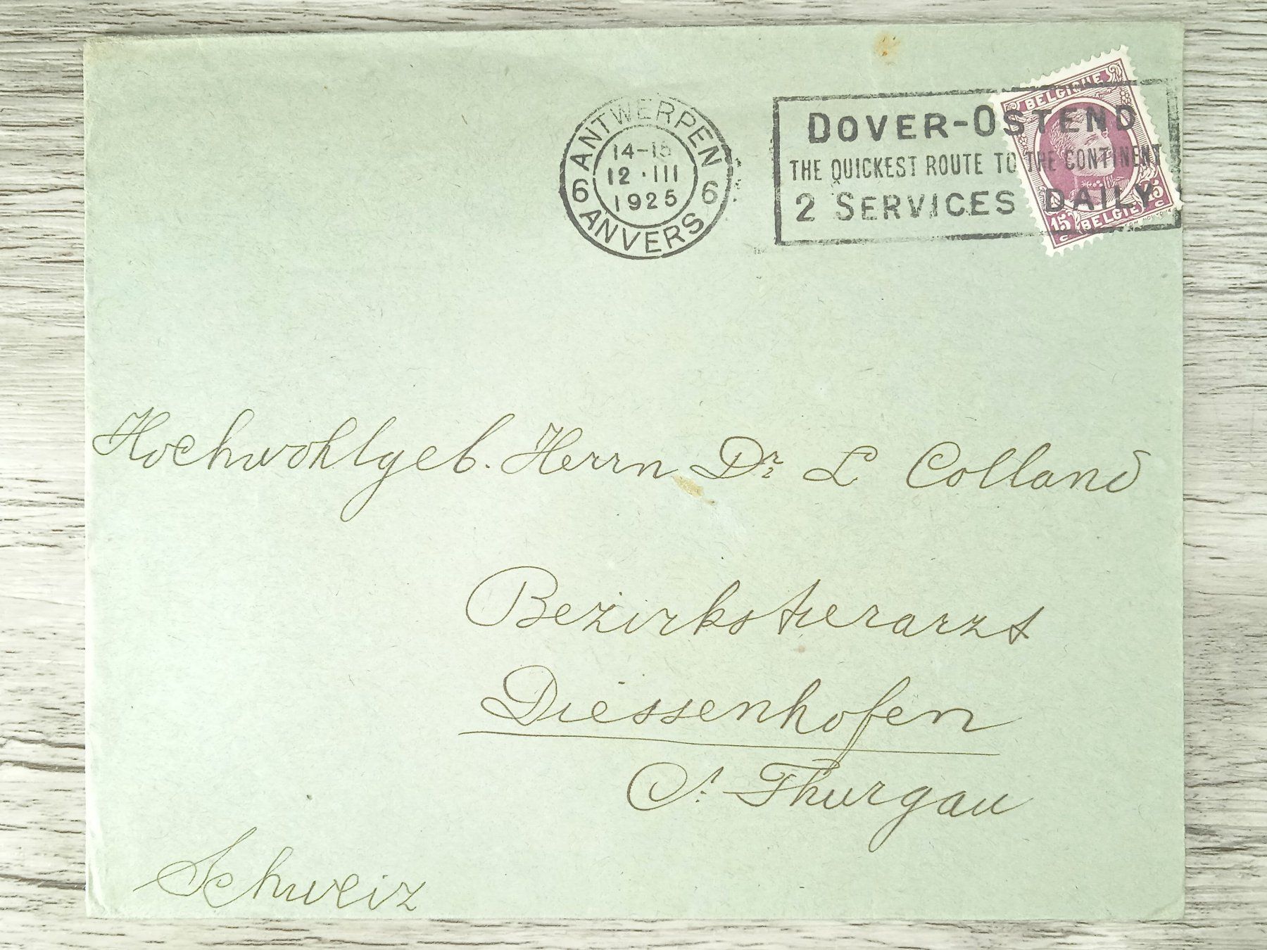 Alle Briefmarken: TR05 Enveloppe + Timbre Belgique 1925 – Gebraucht aus Cousset von Patrick_Collections