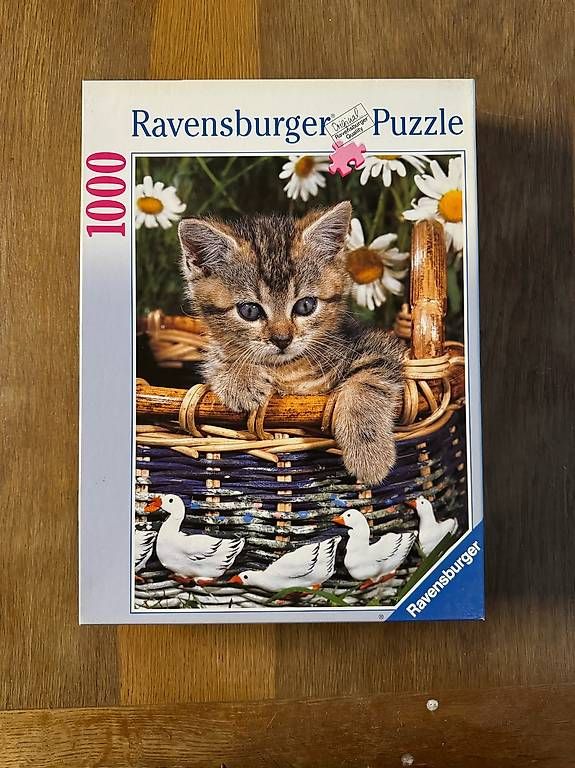 Ravensburger Puzzles: Puzzle Ravensburger "Kätzchen im Gänsekorb" 1000 Teile – Gebraucht aus Mühlethal von