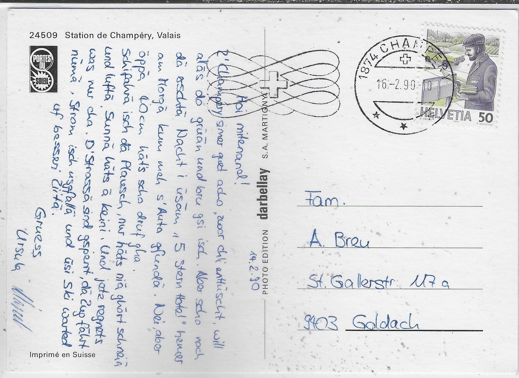Cartoline postali: Champery en hiver - Multiview – Usato da Ettingen venduto da Kartenplanet 1