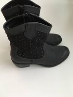 STIEFELLETTEN SCHWARZ MIT PAILLETTEN GRÖSSE 37