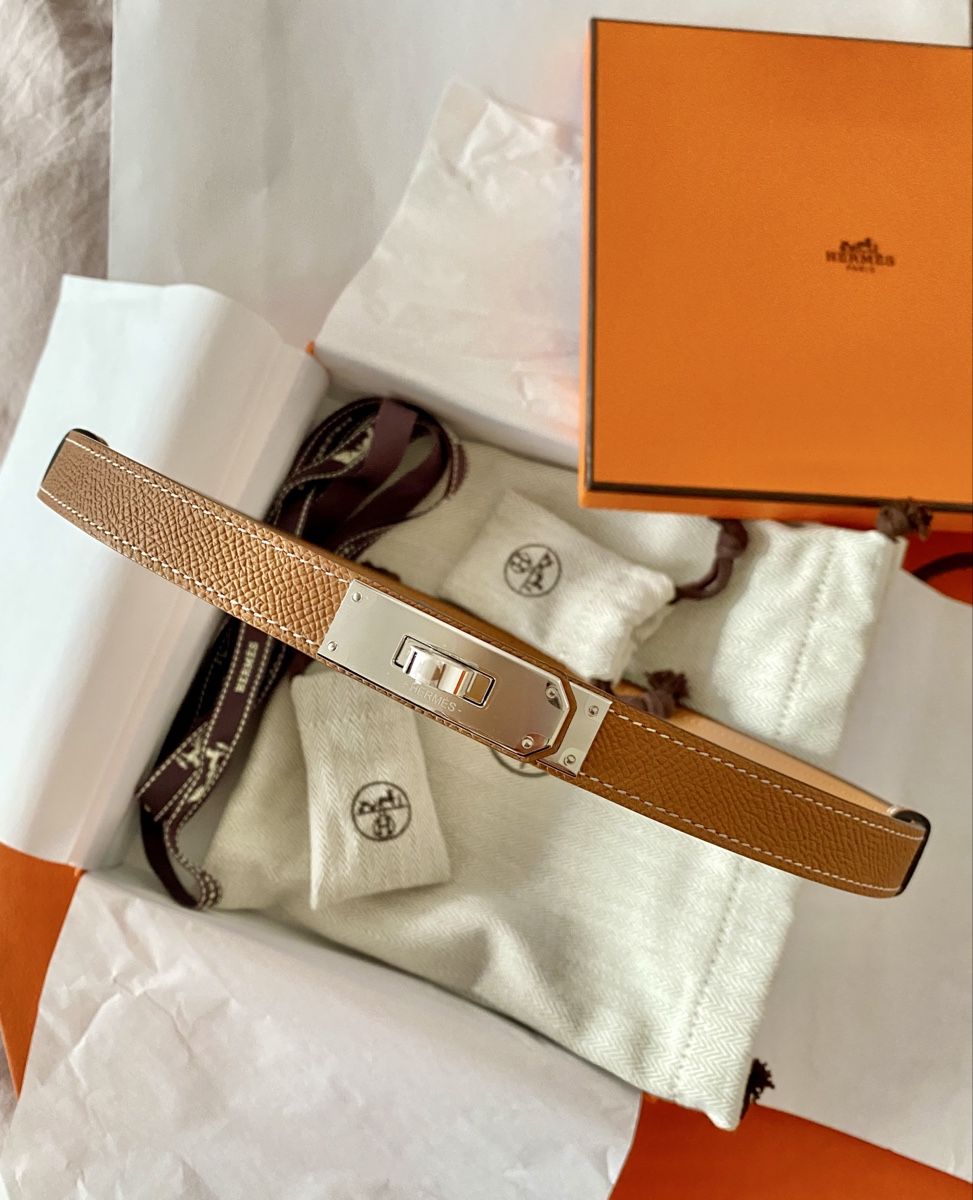 Hermès Gürtel: Hermès Kelly Belt Gold PHW – Neu und originalverpackt aus Genève von Sally_LuxxyGeneva 6