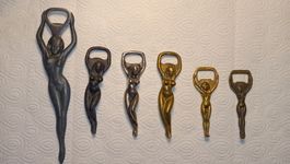 6x Flaschenöffner Frauenfiguren (Schwepes) antik