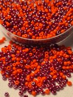 Rocailles Perlen Farbe Bordo-orange -neu