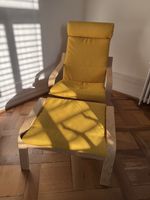 IKEA POÄNG Sessel mit Hocker - Gelb - sehr guter Zustand