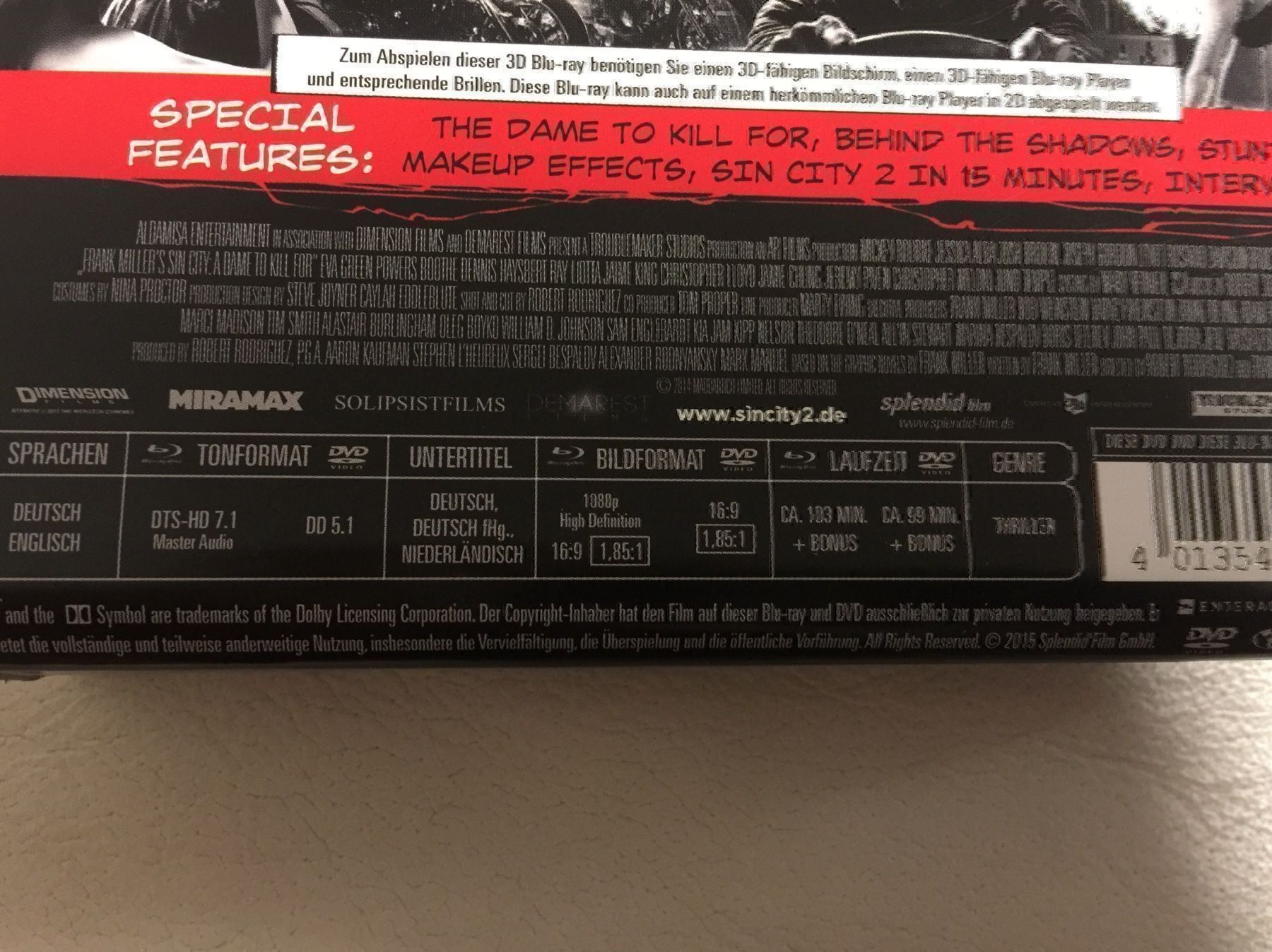 Tutti i DVDs: SIN CITY 2, Bluray 3 D – Usato da Jona venduto da Mister_N0 2