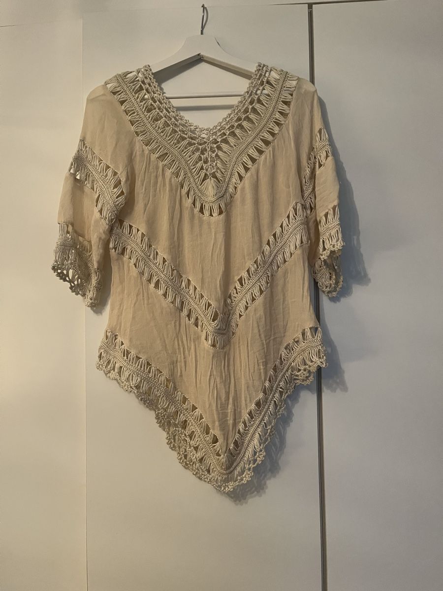 Tuniche: Hübsche Sommer Tunika mit Spitze, beige, Grösse S-M – Nuovo (secondo la descrizione) da Gockhausen venduto da Lali013