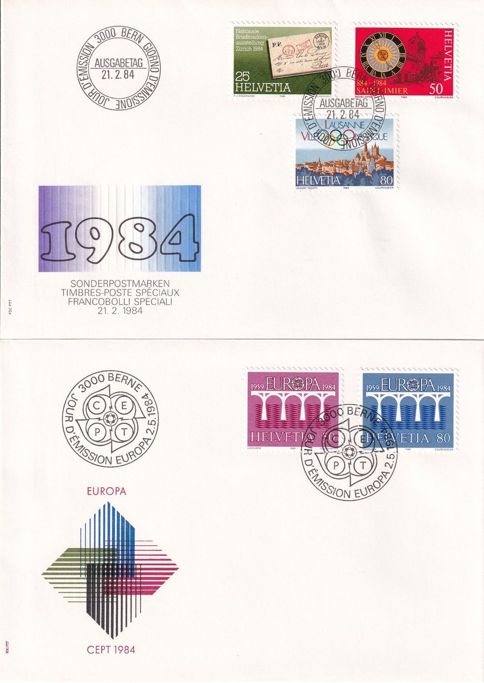 Alle Briefmarken: Lot 8 Briefe FDC 1983 - 1985 – Gebraucht aus Rossa von becky05 2