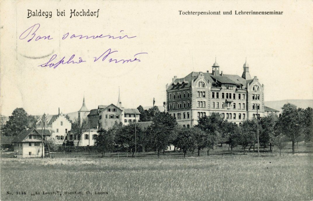 Cartes postales: Baldegg  LU  b. Hochdorf  /  Tochterpens. & Lehrers. um 1907 – D'occasion à Brig par Valcards54