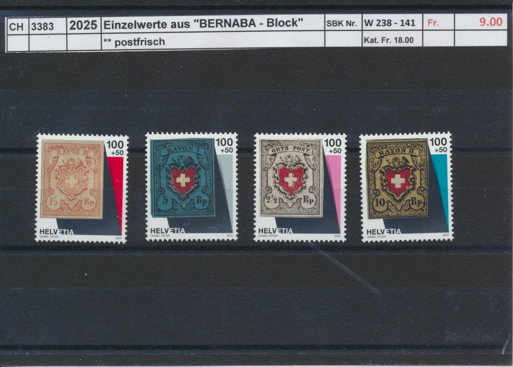 Tous les timbres: 2025 Einzelwerte aus "BERNABA - Block", ** postfrisch – Neuf (Voir description) à Winterthur par Zupogeru