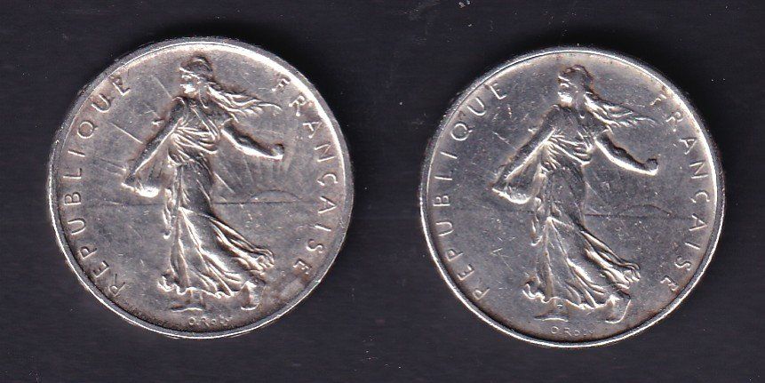 Alle Münzen: 2 Pieces de Argent de 5 Francs – Gebraucht aus St-Léonard von Mokette01 1