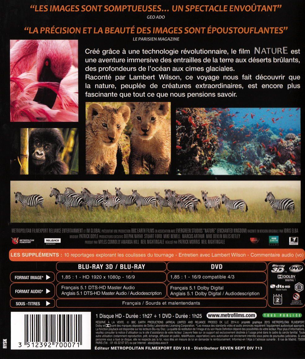 Tutti i DVDs: Nature [Blu-ray 3D] – Usato da Bitsch venduto da Melando 1