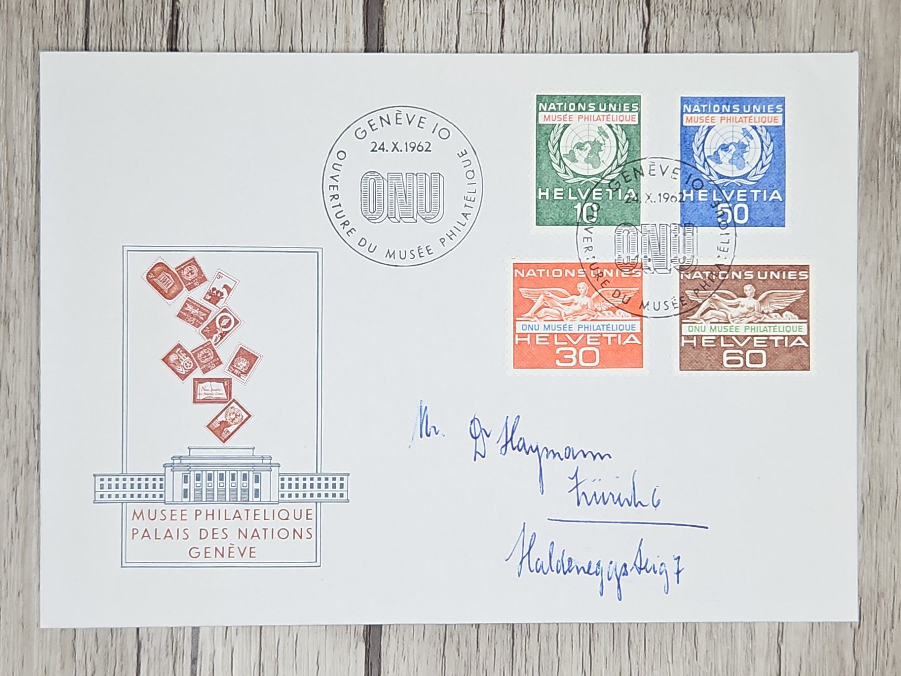 Tutti i francobolli: CL09 Enveloppe + Timbre Suisse 1962 – Usato da Cousset venduto da Patrick_Collections