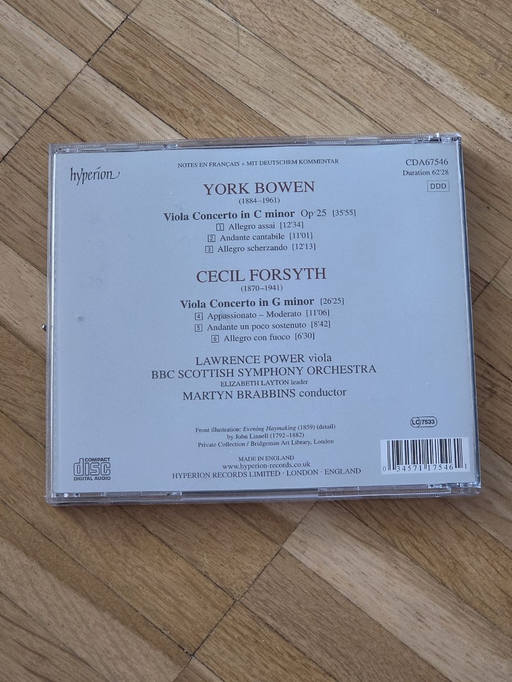 CDs: CD: York Bowen und Cecil Forsyth: Viola Konzerte – Gebraucht aus Aesch BL von immon 1