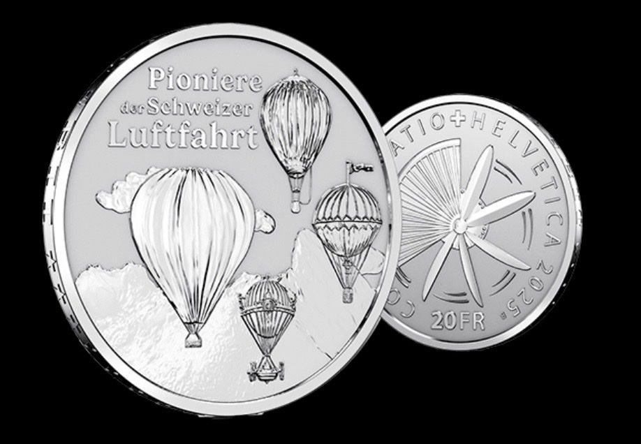 Tutti le monete: Münze "Pioniere der Schweizer Luftfahrt" Silber 2025 Proof – Nuovo e nell'imballaggio originale da Wolhusen venduto da Sss06
