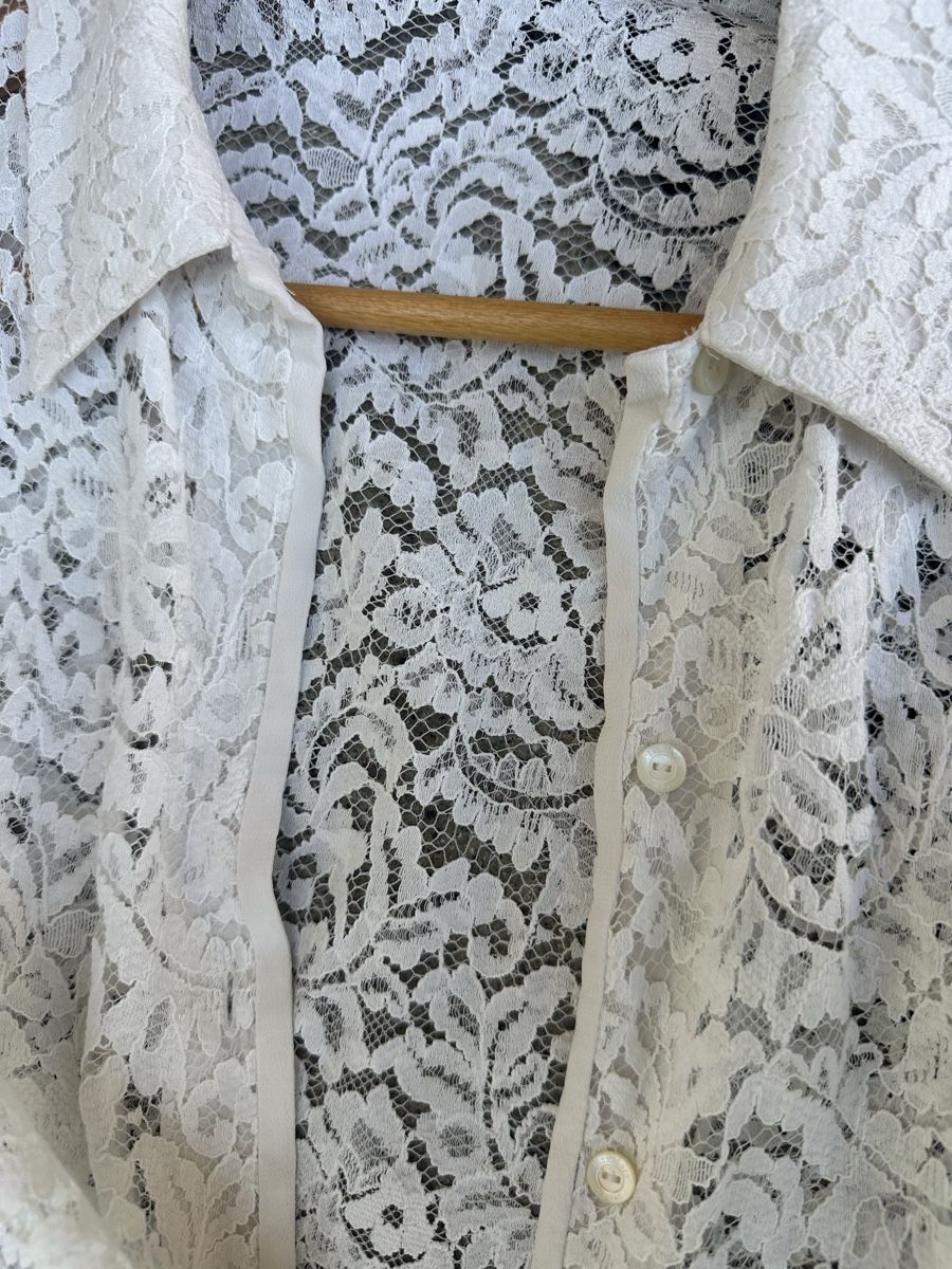 Max Mara Camicette: Max Mara Bluse, weiss, Spitze, XS – Usato da Stäfa venduto da buecher10 9