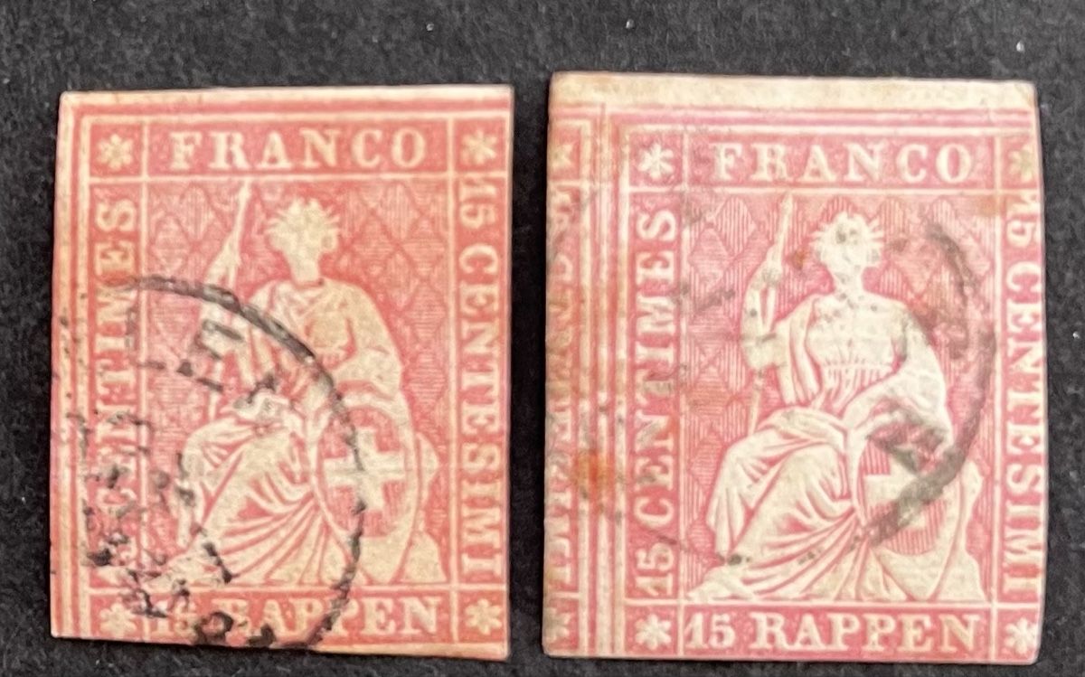 Alle Briefmarken: 2x Strubel 24G Oblitérés  – Gebraucht aus Sottens von thigroux