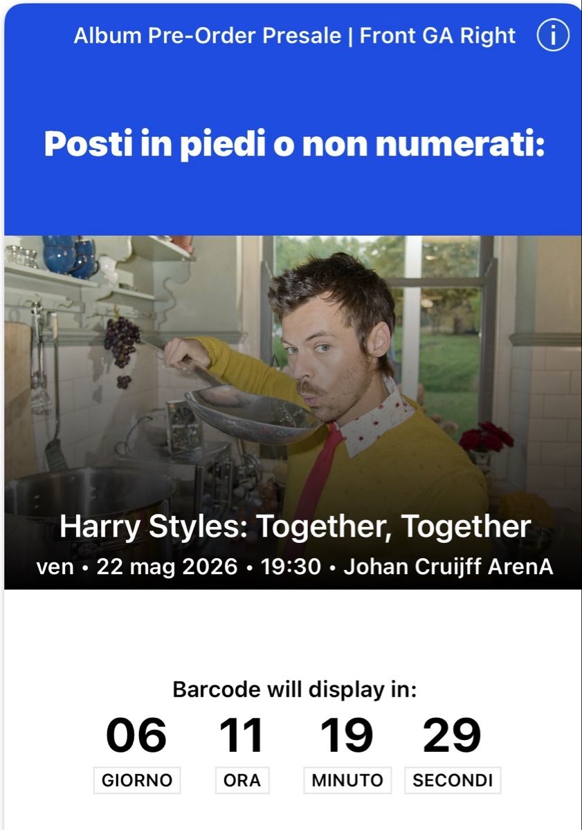 Biglietti: Harry Styles AMSTERDAM ticket – Nuovo e nell'imballaggio originale da St. Gallen venduto da sar_nfg8