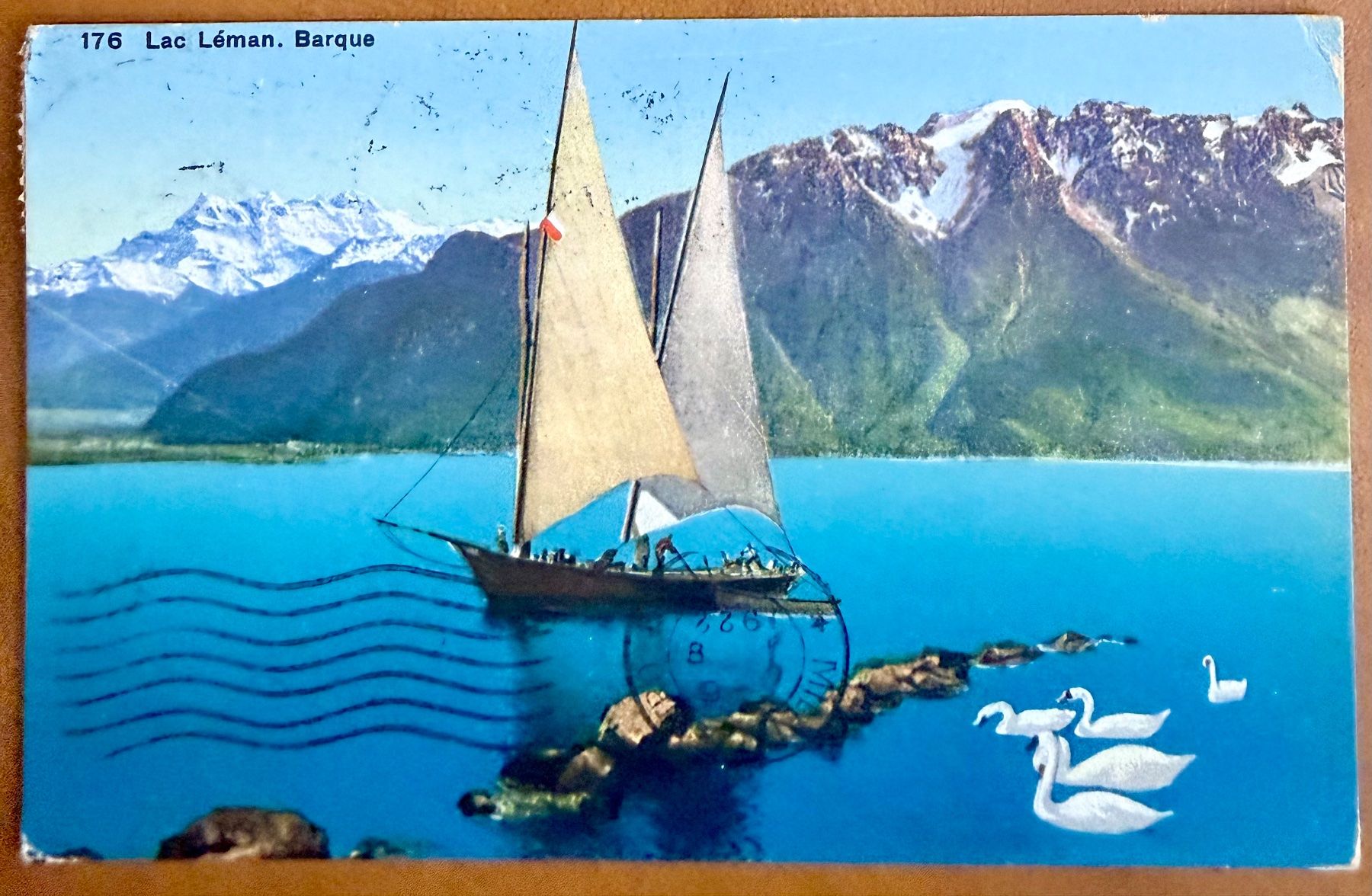 Ansichtskarten: Barque sur le Léman - 1922 – Gebraucht aus Lutry von Ediego