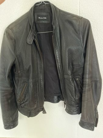 Damen Lederjacke Massimo Dutti schwarz