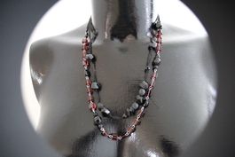 Doppelreihige Modeschmuck Kette Trag Länge ca.27 cm -31 cm.