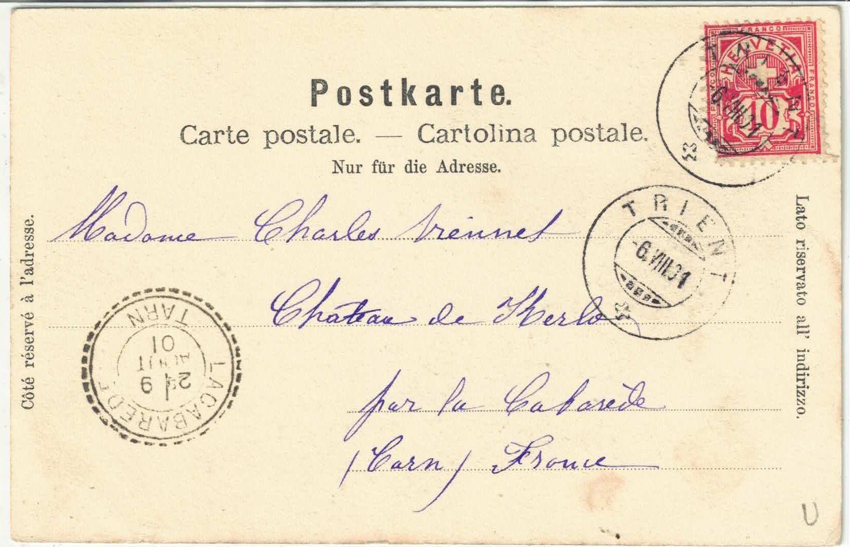 Ansichtskarten: Souvenir de Trient – Gebraucht aus Ettingen von Kartenplanet 1