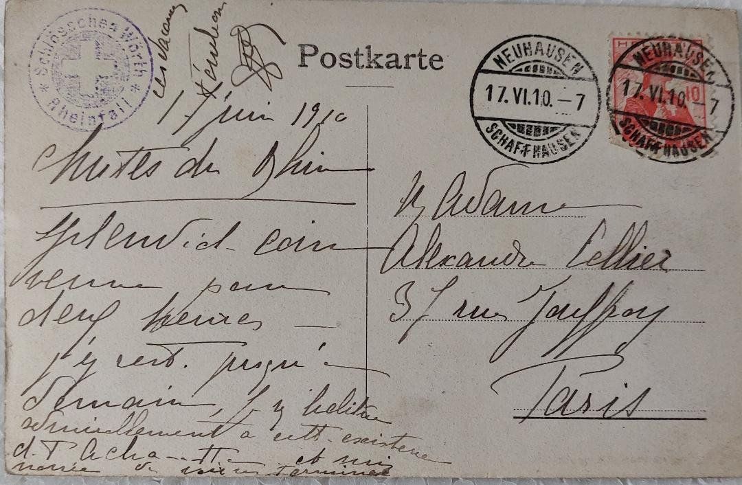 Ansichtskarten: RHEINFALL - 1910 – Gebraucht aus Delémont von Domdom1 1