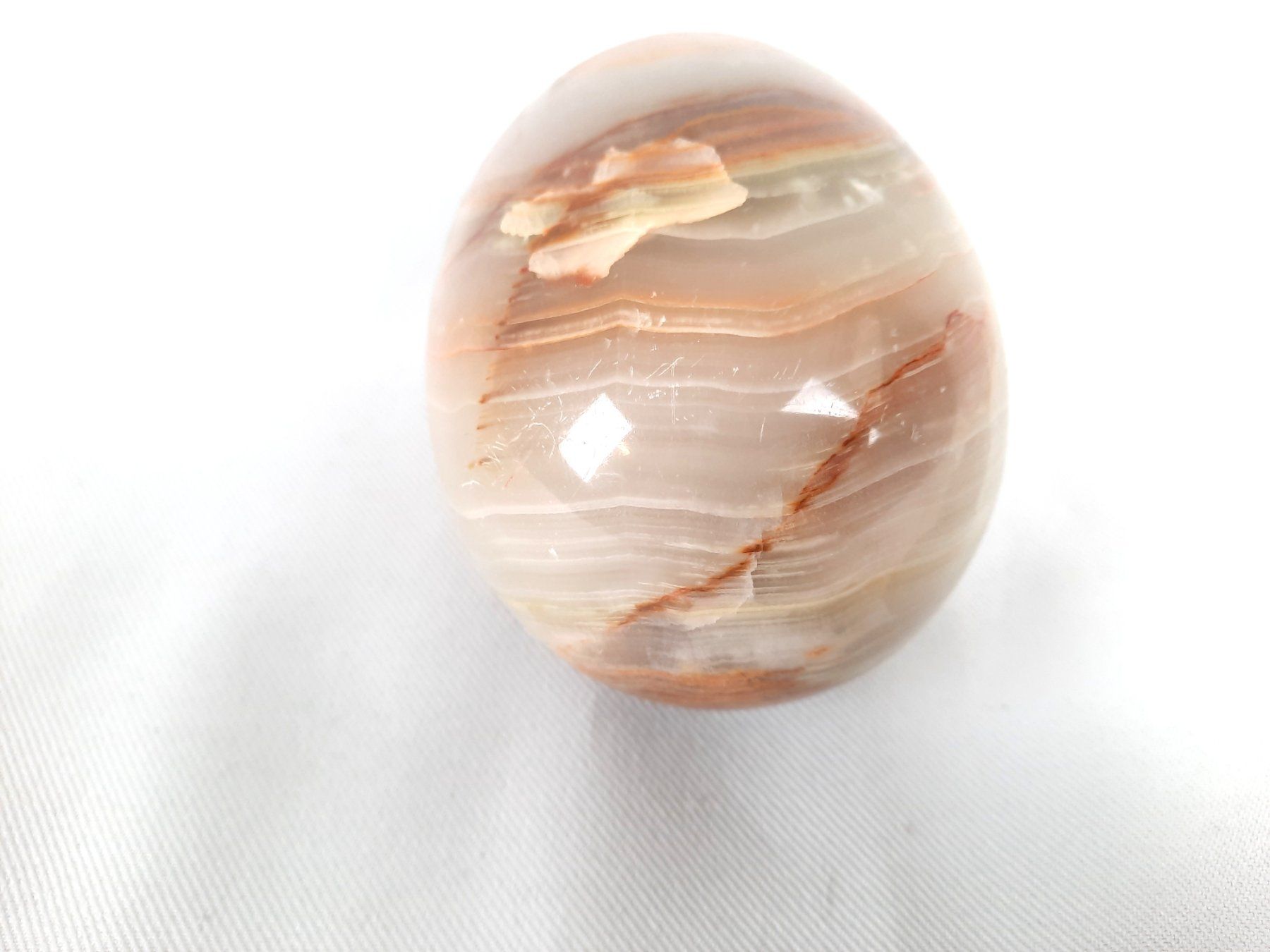 Mineralien & Heilsteine: Onyx Marmor Ei - ca 14 cm hoch – Gebraucht aus Beinwil am See von Restwert_Beinwil 5