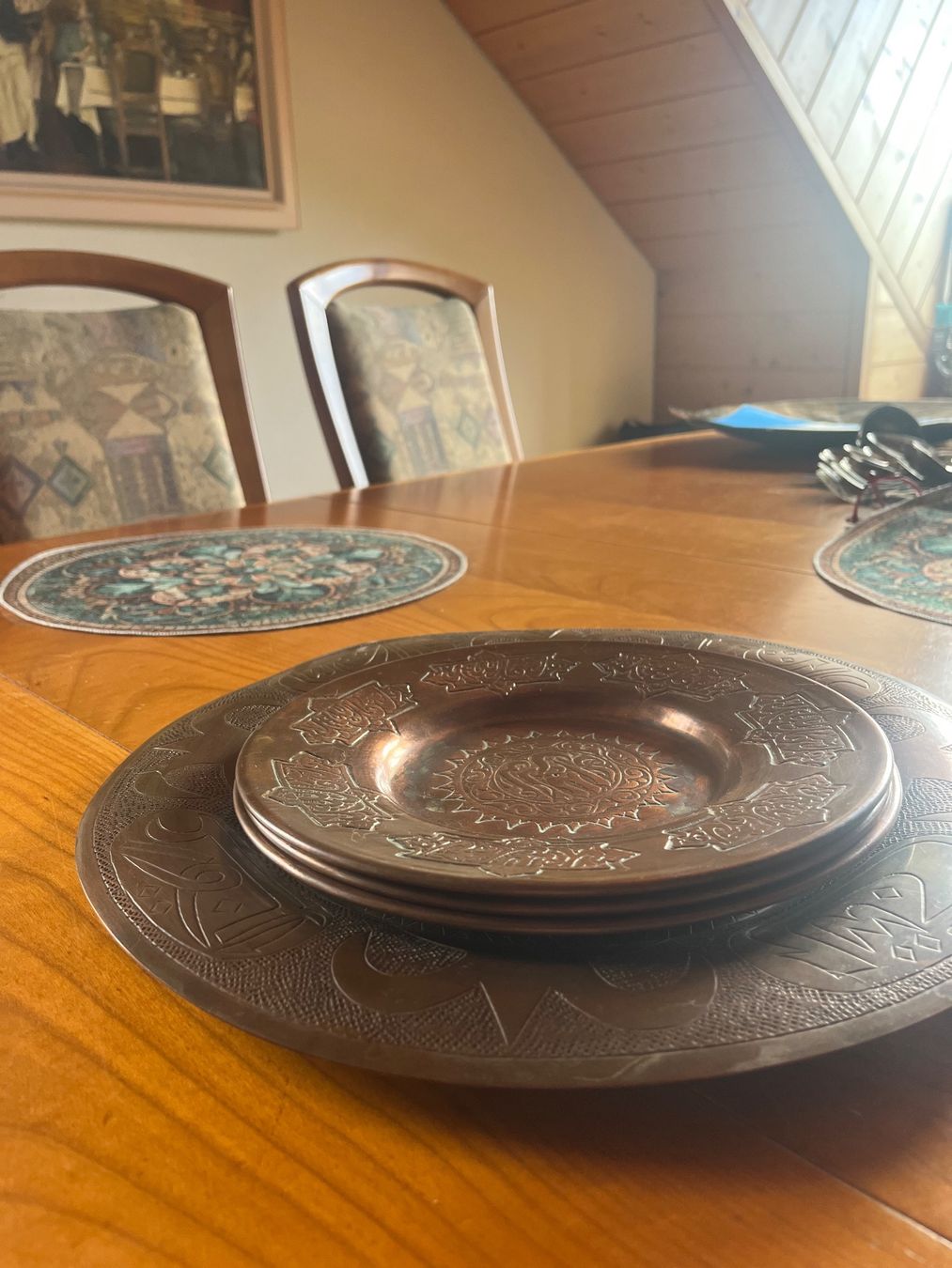 Tutte le decorazioni: Set aus 4 Metallteller orientalisches Muster – Usato da Balterswil venduto da AndreaBlume10 5