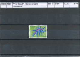1989 "Pro Sport" - Sondermarke, ** postfrisch