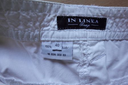 luftige Sommerhose Bermuda weiss detailreich Firenze 40