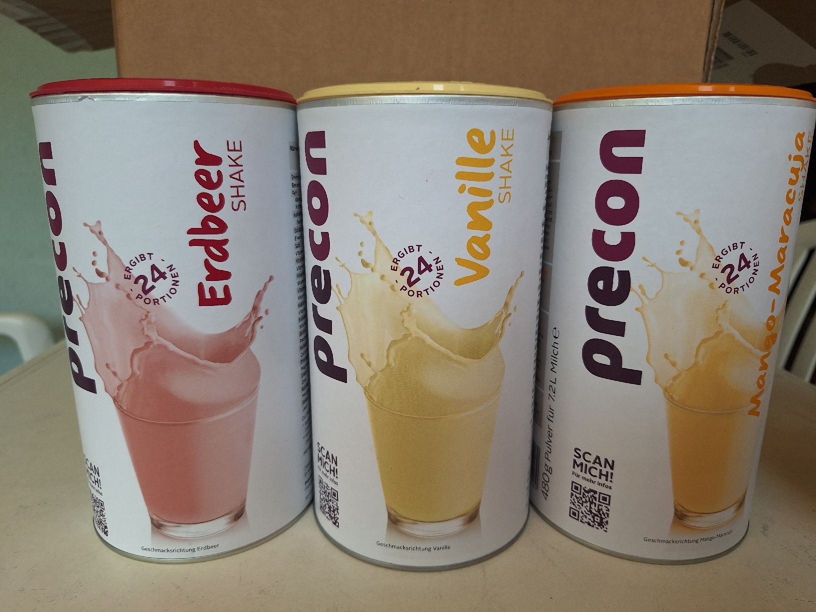 Precon Cibi & Specialità: Precon Shake Mango-Maracuja, Erdbeer und Vanille. – Nuovo e nell'imballaggio originale da Kriens venduto da kbb866