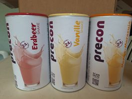 Precon Shake Mango-Maracuja, Erdbeer und Vanille.
