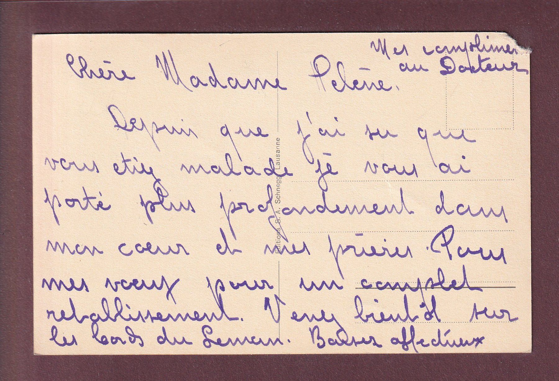 Cartoline postali: LAUSANNE - Chailly - Le Foyer – Usato da Pully venduto da nicecards 1
