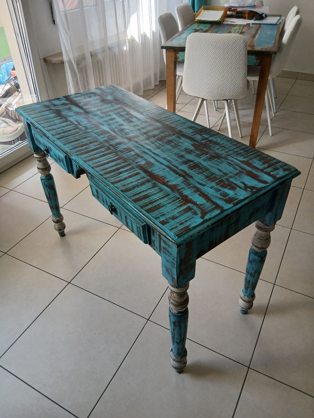 Bureaux: Holzschreibtisch im Shabby-Chic – D'occasion à Locarno par jonadan 2