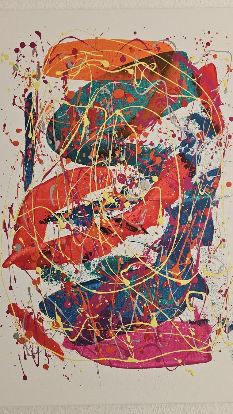 Dipinti: Peinture abstraite multicolore sur toile, – Nuovo (secondo la descrizione) da Le Locle venduto da fab_c9hh 4