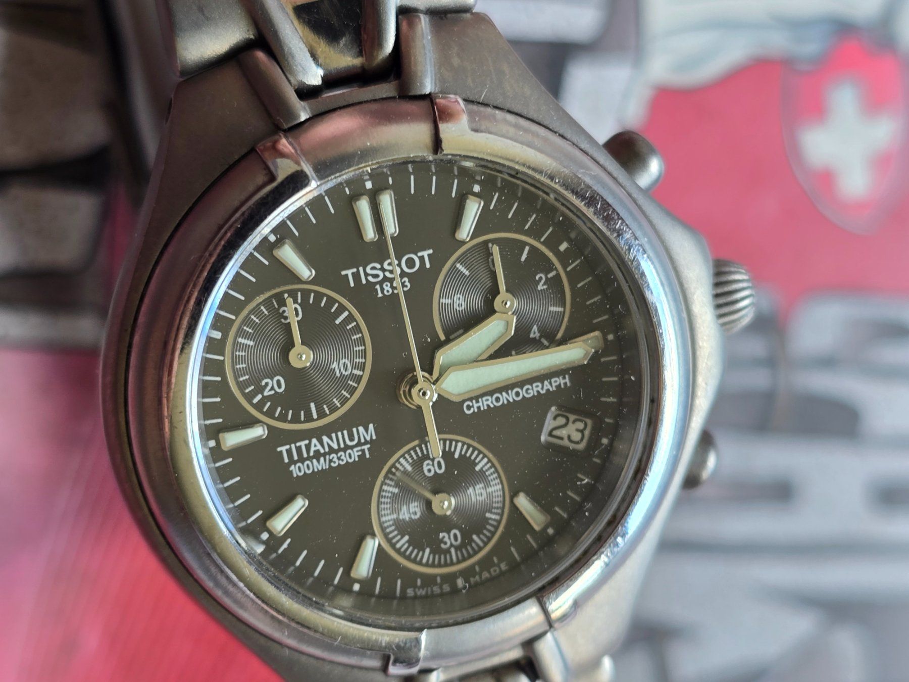 Tissot Orologi: 328 Tissot Titanium Chronograph wunderschoen – Usato da Muri AG venduto da Corredor 2
