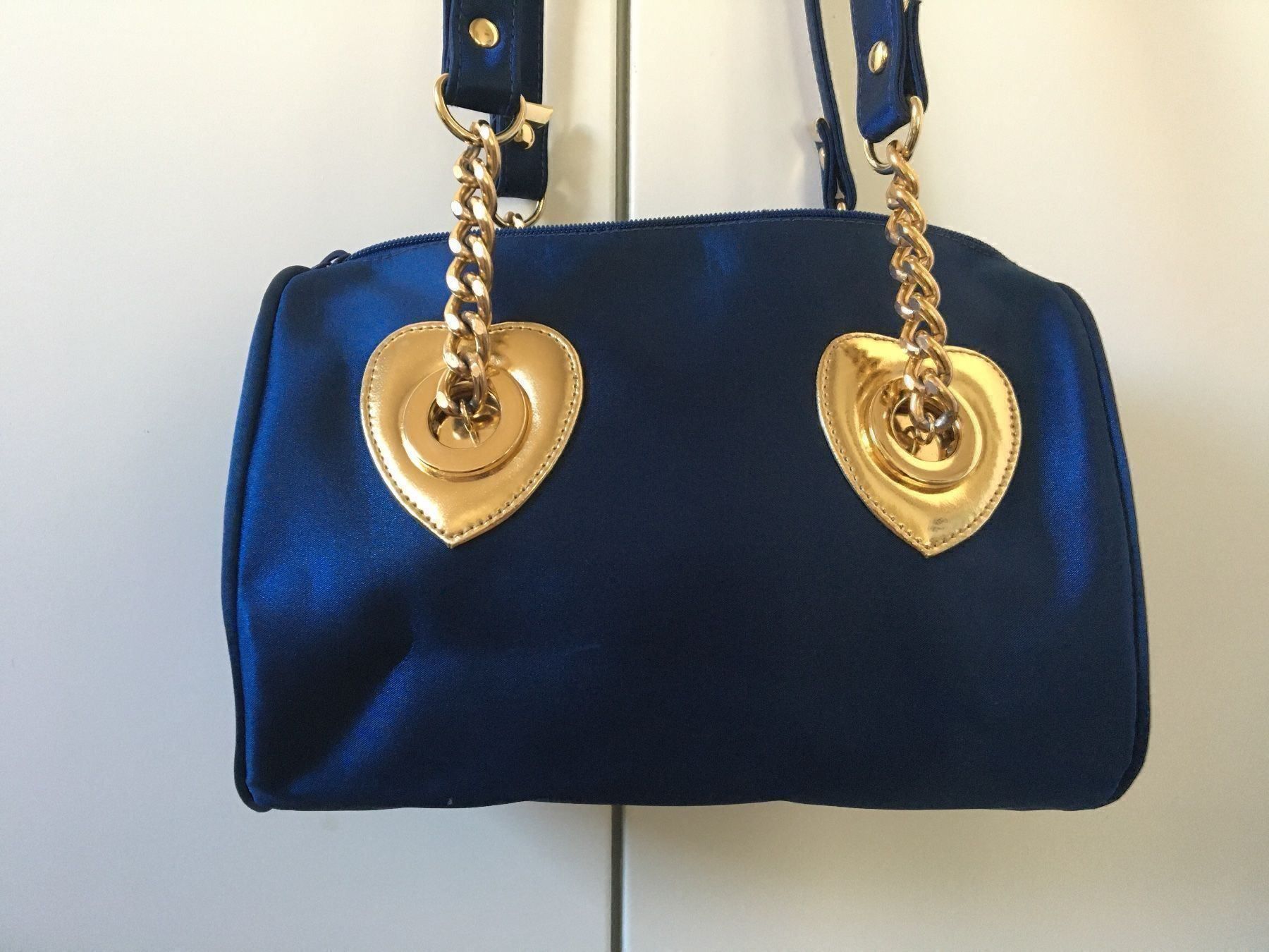 Borse da donna: Neue blaue Handtasche mit Herzmotiven – Nuovo (secondo la descrizione) da Winkel venduto da Flyhy2020 1