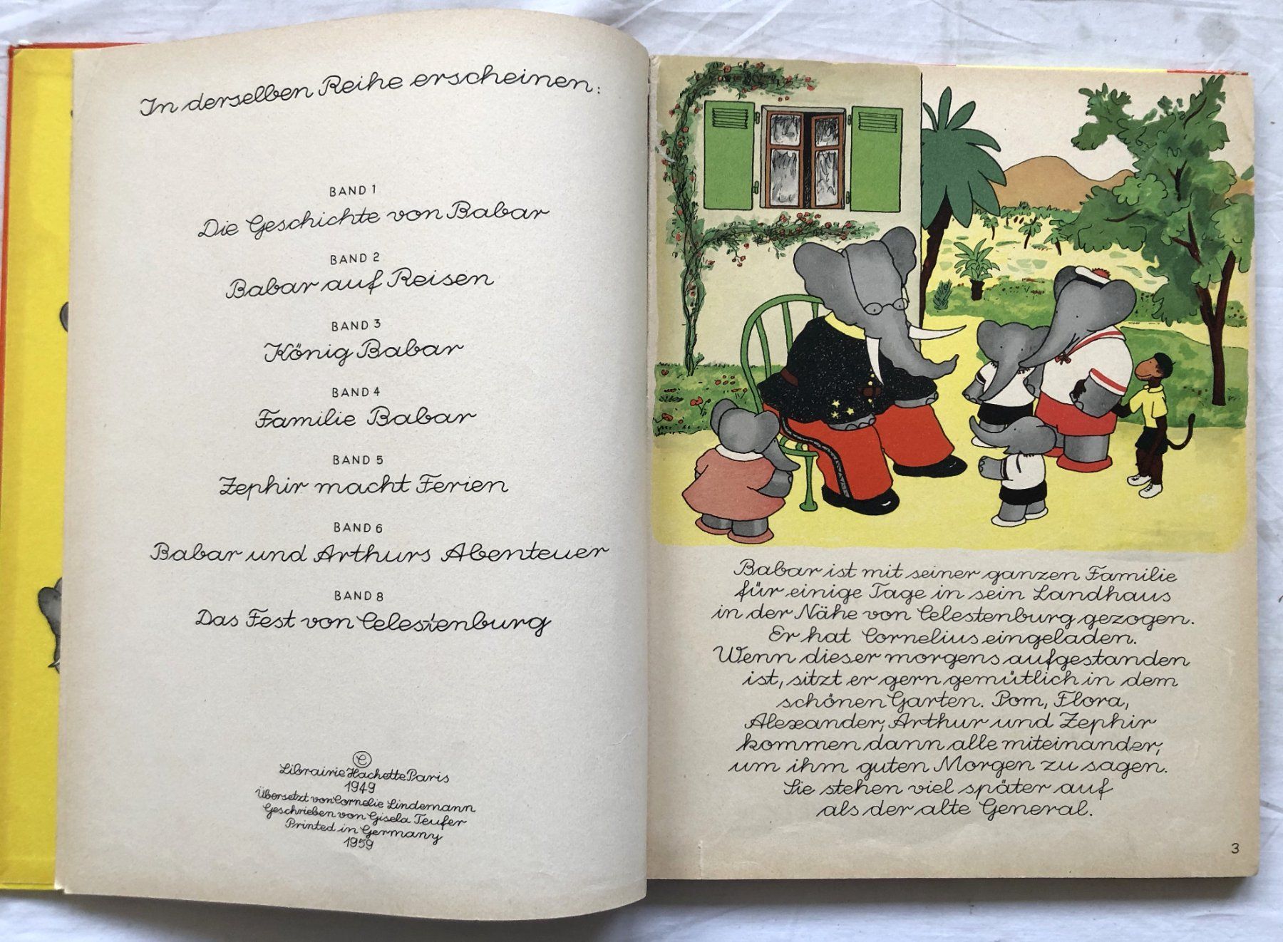 Libri: Jean de Brunhoff - BABARS KINDER beim Camping - EA 1959 – Usato da Schaffhausen venduto da durruti 2
