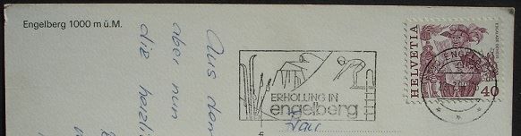Cartoline postali: ENGELBERG Bahn - Kinder mit Ski – Usato da Jona venduto da philajona 1