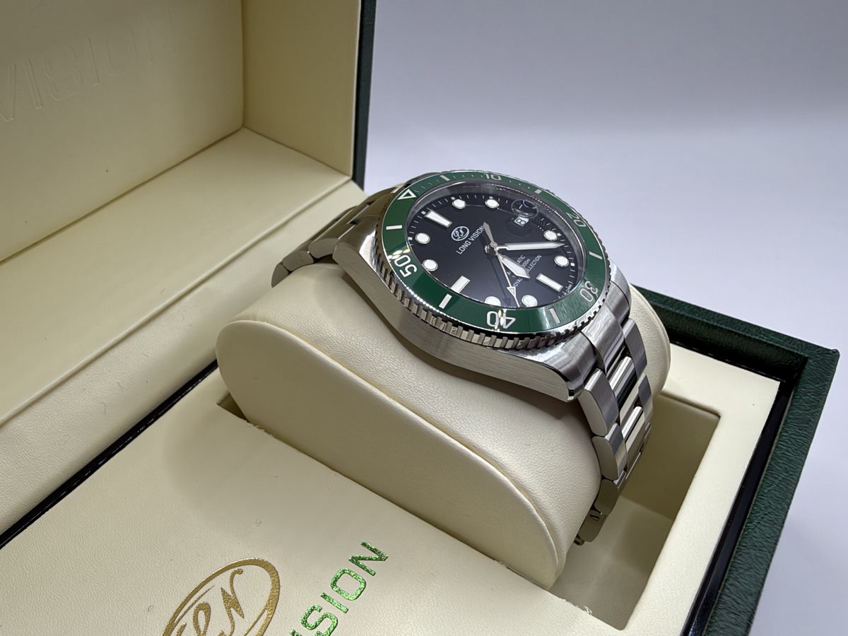 Orologi: Long Vision 37 mm Green Ceramic automatic watch – Nuovo e nell'imballaggio originale da Genève venduto da Resko 5