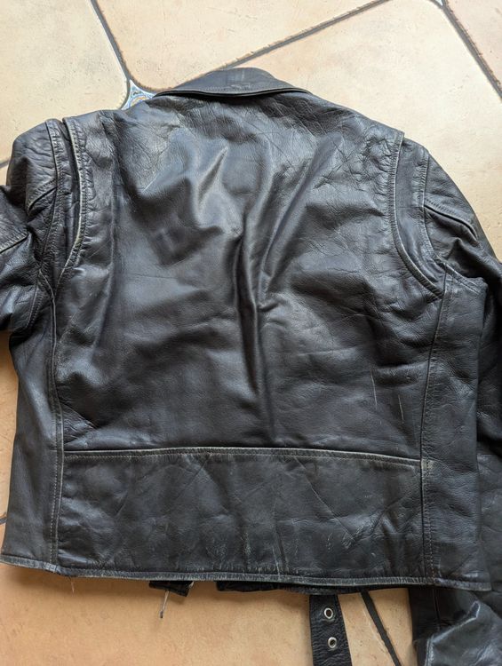 Giacche: Lederjacke Gr. 44 Leder Vintage Bikerjacke schwarz – Usato da Unterengstringen venduto da Olifant4 3