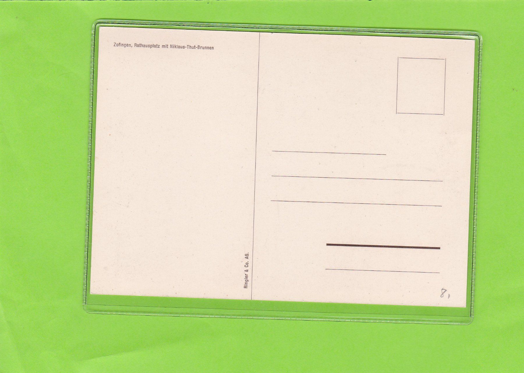 Cartoline postali: Zofingen, Rathausplatz – Usato da St. Peterzell venduto da neckertal 1
