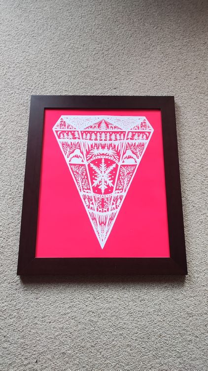 Weihnachtlicher Scherenschnitt, Winterdeko, handgemacht Kuns (Gebraucht ...