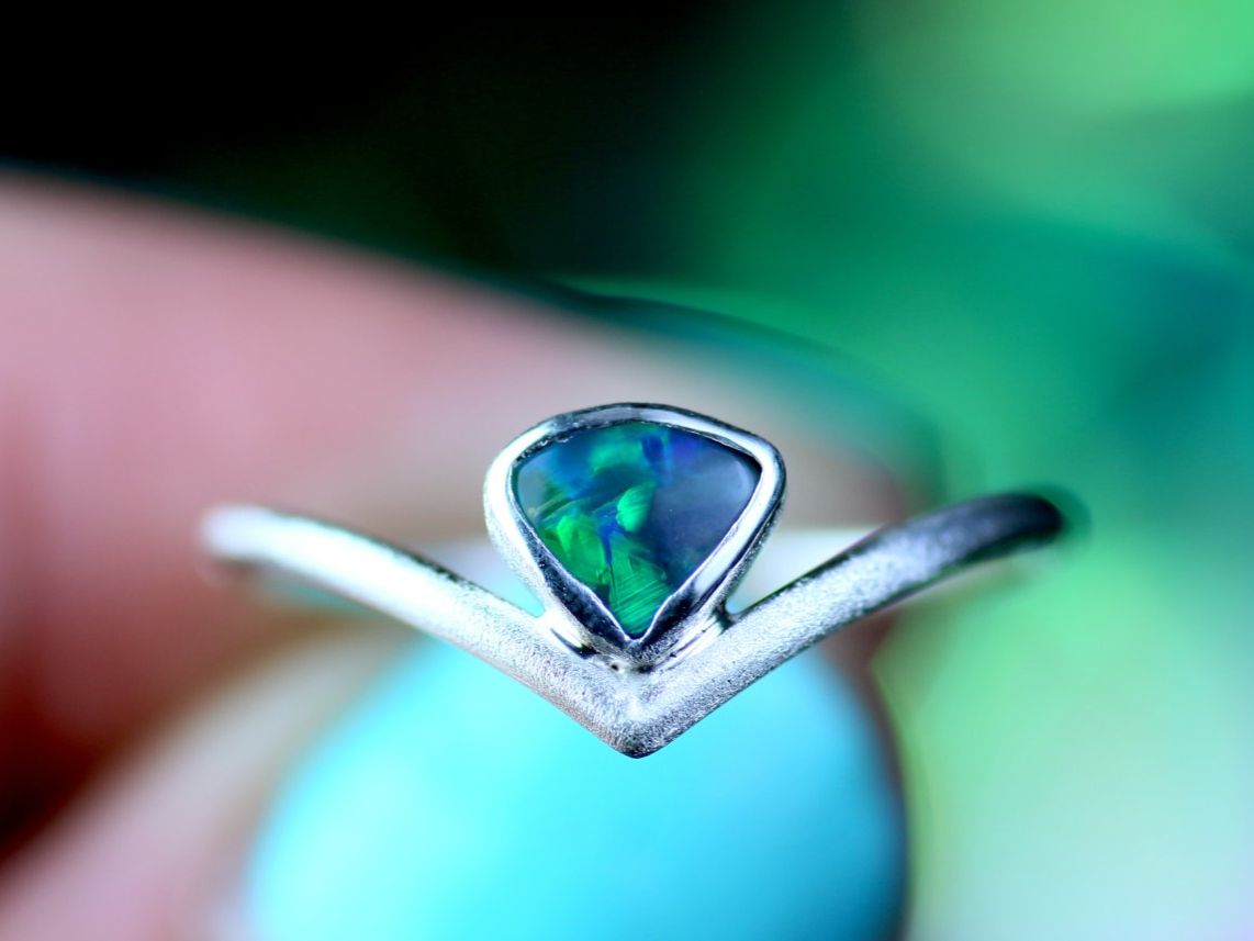Anelli: AURALIS Wunderschöner Opal Silberring · Grösse EU 55 – Nuovo e nell'imballaggio originale da Bern venduto da OSONO.Design 6