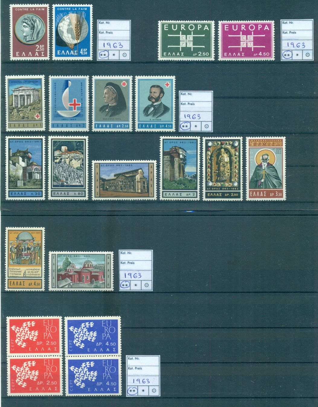 Tutti i francobolli: Griechenland ** Postfrisch ** 1963 – Usato da Nesselnbach venduto da dennis83