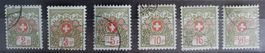 Nr. 2B-7B, Nachportomarke sauber Eckstempel Kt. 550.-