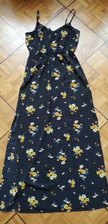 Robe noire à fleurs Divided / Blumenkleid schwarz Divided