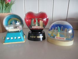 3 X  Schneekugeln  Alt Sehr Selten  Snowdomes Snowglobes