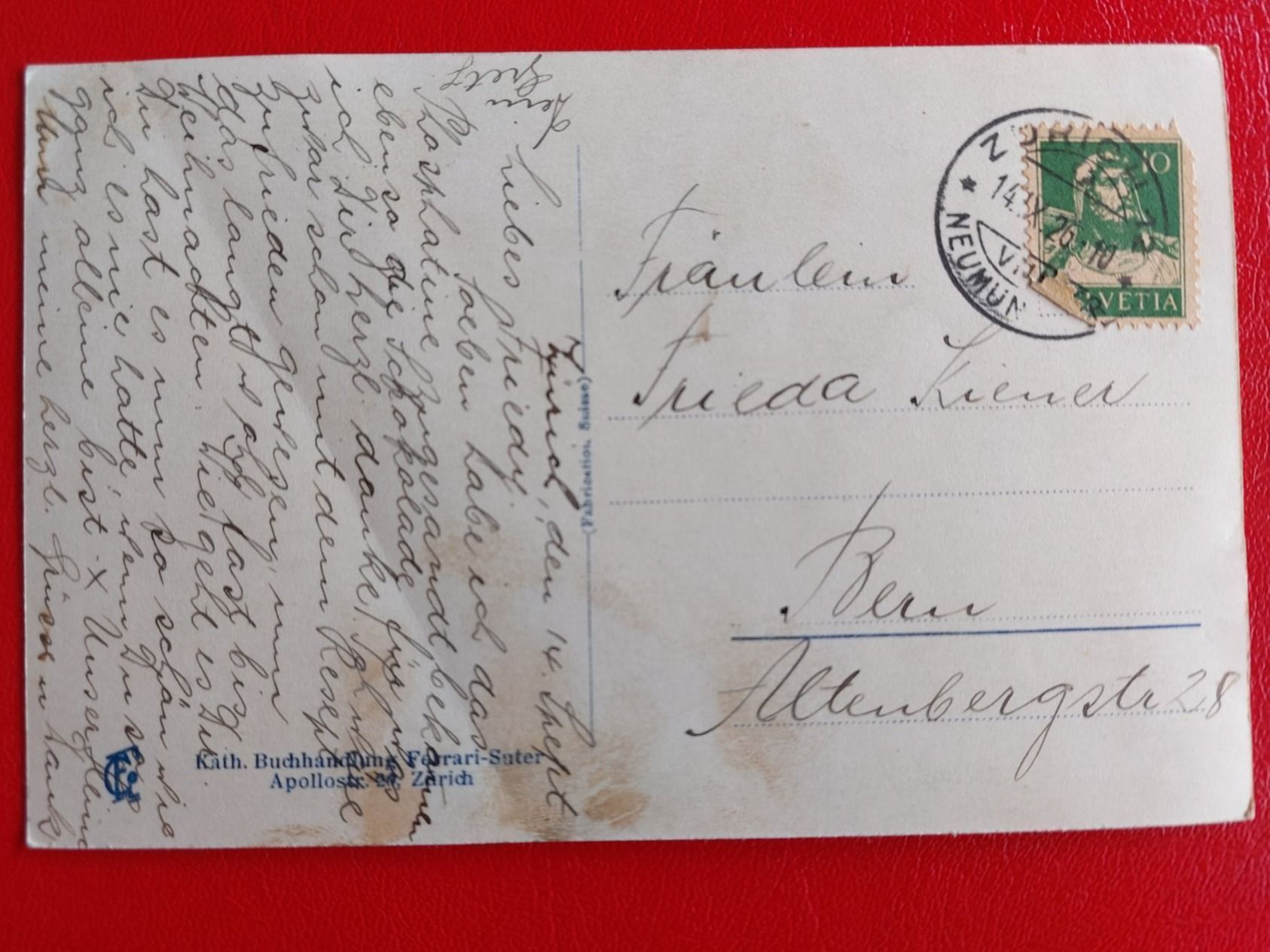 Cartoline postali: Zürich ; Antonius-Kirche 1926 – Usato da St-Légier-Chiésaz venduto da Theo006 1