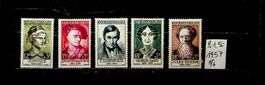 FRANCE 5 BEAUX TIMBRES NEUFS** 1957. COTE 21 € /V855